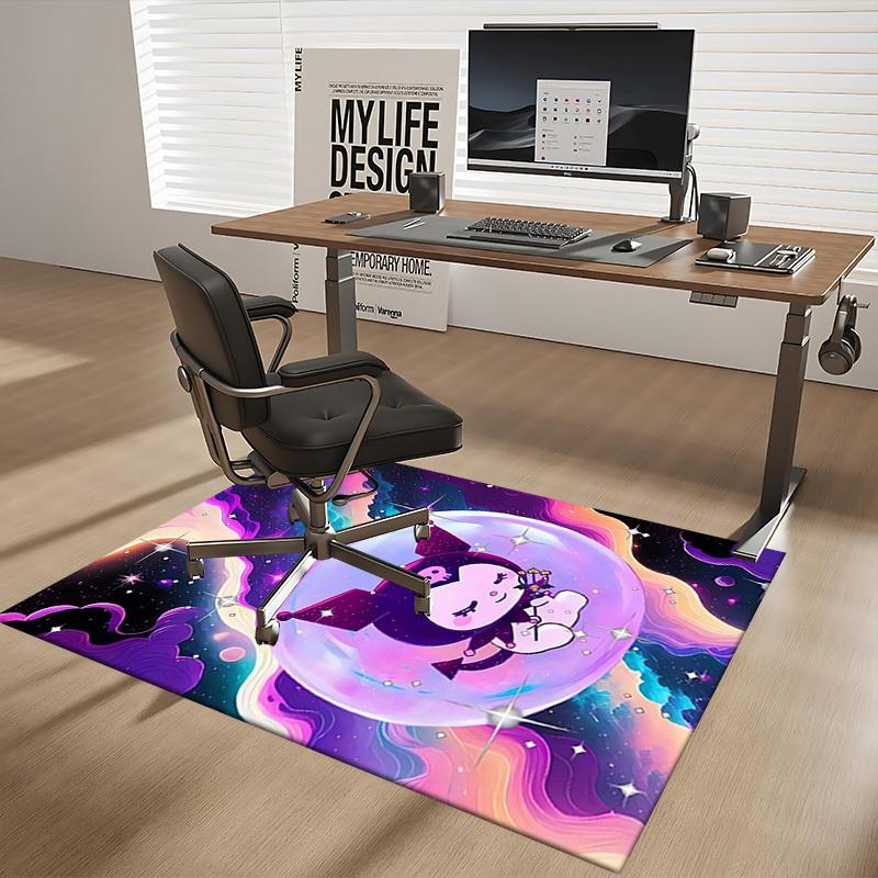 Anime Cartoon Design Chair Mat - Non-Slip Carpet for Office Chairs, Home Decor, Living Room, Bedroom, Game Room & Dormitory (Festival Gift).E096