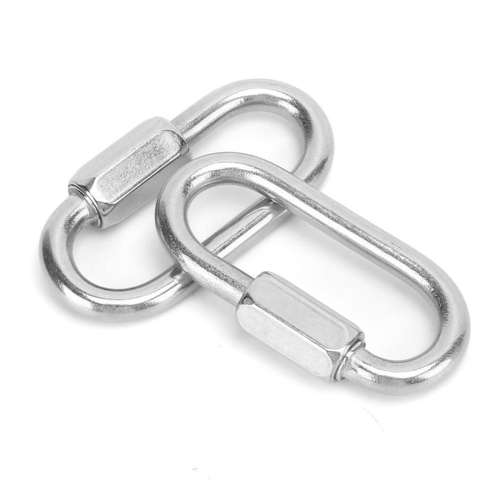 2PCS Maillon Rapide Mousqueton de Sécurité Forme D en Acier Inoxydable avec Vis Hexagonale pour l'Escalade