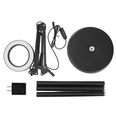 Gooseneck Magnifying Floor Lamp 1400LUX 3000 To 6000K 10 Speed LED 5X Magnifying Glass Light for