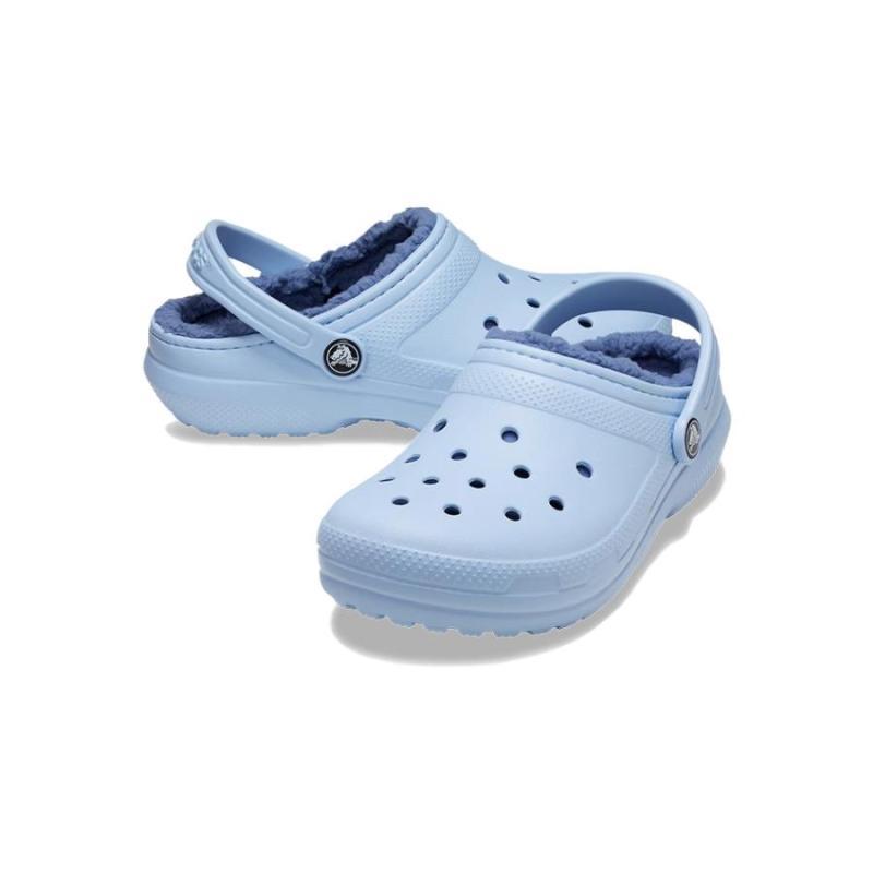 Crocs Classic Lined Clog K Casual Comfort Warm Children's Slippers Blue Stone Children's Style