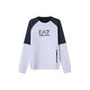 EA7 SS22 Color Block Logo Crew Neck Sweatshirt Men Sweatshirt White 3LPM41-PJANZ-1100