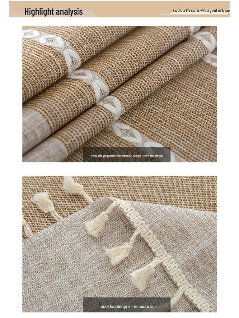 Japanese Cotton Linen Tassel Tablecloth, Art Rectangle, Nordic Style