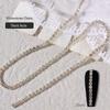 Pearl Claw Chain Nail Rhinestone 3D Metal Silver Diamond Pearl Chain Can Be Cut DIY Nail Art Decorations Accessory