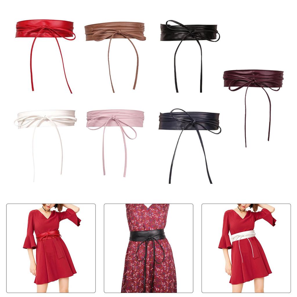 Elegant Wide Waist Belt PU Leather Durable Portable for Ladies Coat Sundress