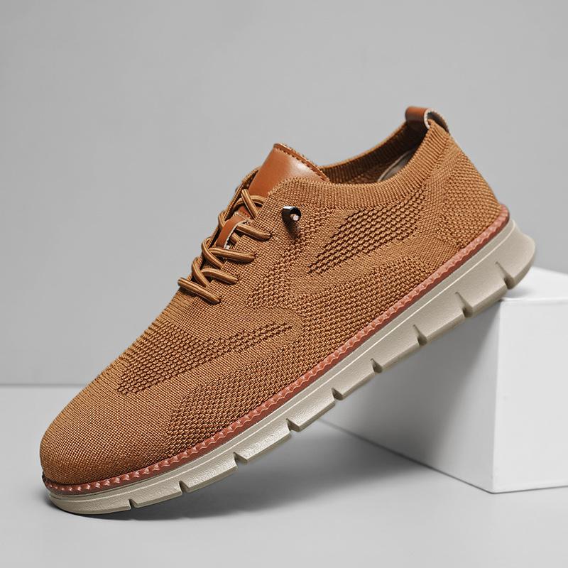 British style summer breathable sneakers fly-woven mesh shoes large size running shoes