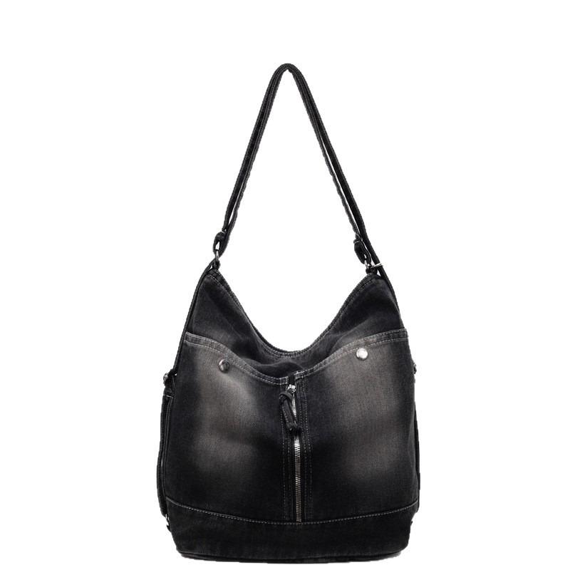 Denim Bag Casual Women's Bag Large-capacity Retro Tote Bag Soft Bag Fashionable Single-shoulder Crossbody Bag