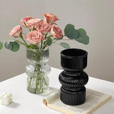INS Glass Flower Vases Modern Glass Vase Wedding Table Centerpiece Decorative Hydroponic Vase Plants Pots Home Office Decor