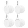 4 Pcs Caster Wheels Brake Casters Cart Grill Chair Suitcase Replacement White for Furniture Office