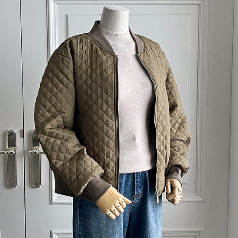 Shop Women Quilted Bomber Jacket Khaki Dgb Wjp 3906