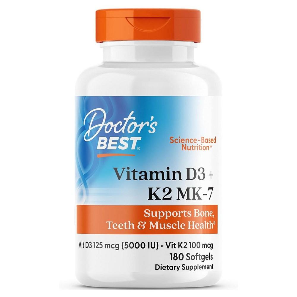 Doctor's Vitamin D3 125mcg + K2 MK-7 100mcg Softgels Doctor's Vitamin D3 + K2 MK-7 1 pcs 180 Tablets