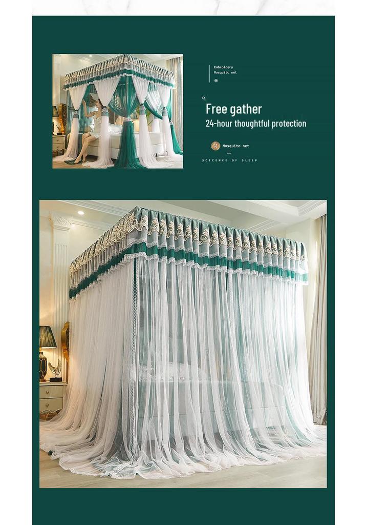 2024 Floor-Standing Double-Layer Palace Style Blackout Princess Mosquito Net with Three Doors