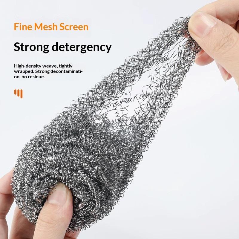 Steel Wire Ball Cleaning Ball Household Stainless Steel Washing Pot Kitchen Cleaning Artifact Brush Pot Iron Wire Does Not Drop Silk Large