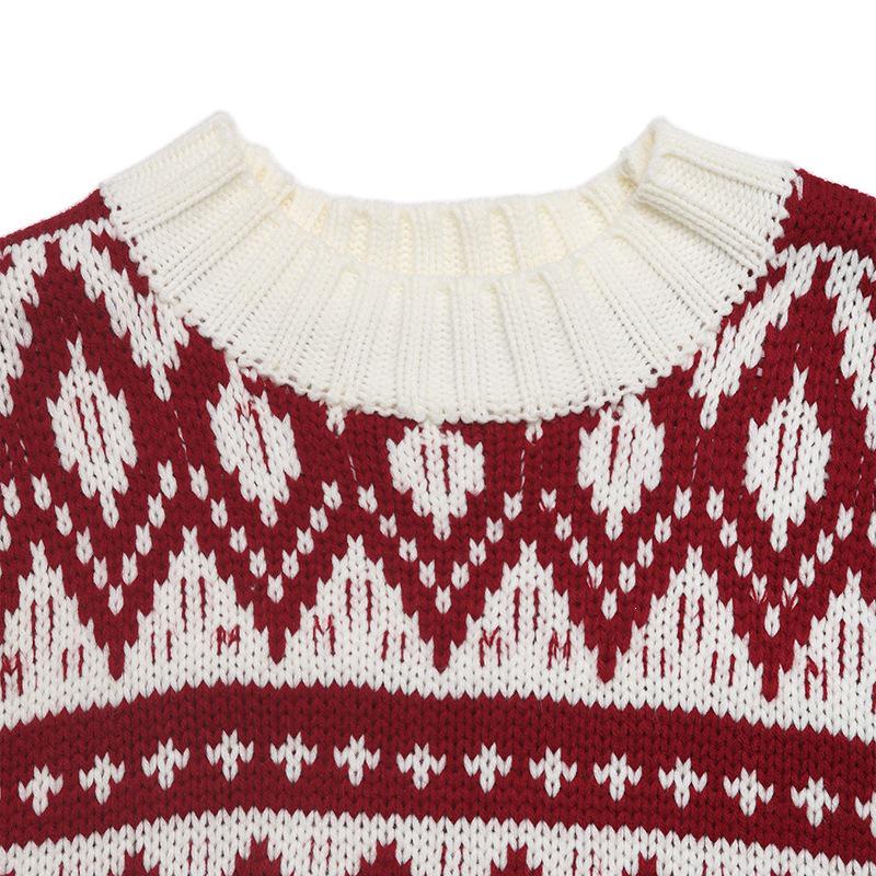 Women's Nordic Retro Style Warm Round Neck Sweater - 2026 Autumn/Winter Christmas Edition