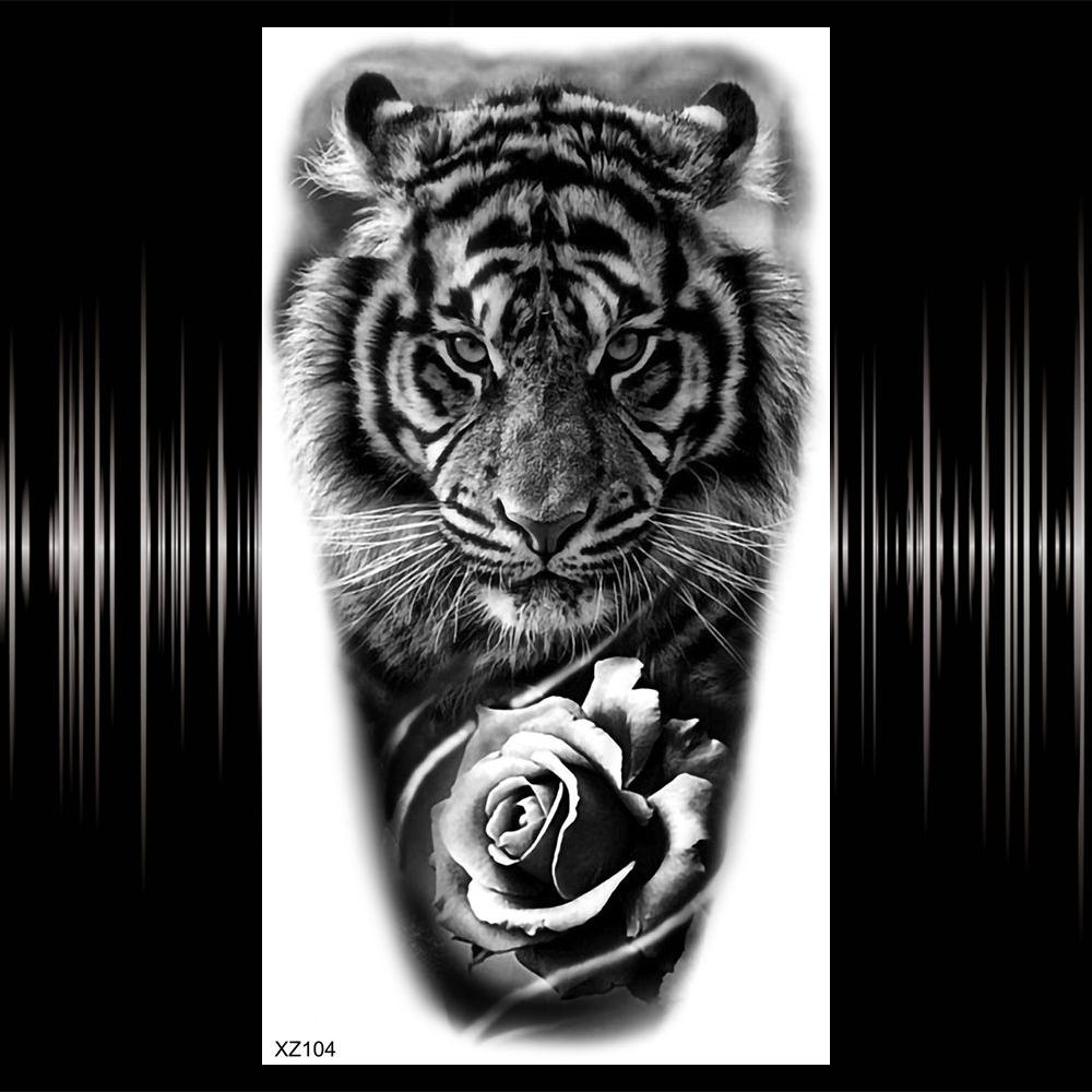 Kompass Brief Temporäre Tattoo Für Männer Frauen Erwachsene Realistische Gefälschte Wolf Schädel Tattoos Aufkleber Tiger Schwarz Wald Tatoos Unterarm