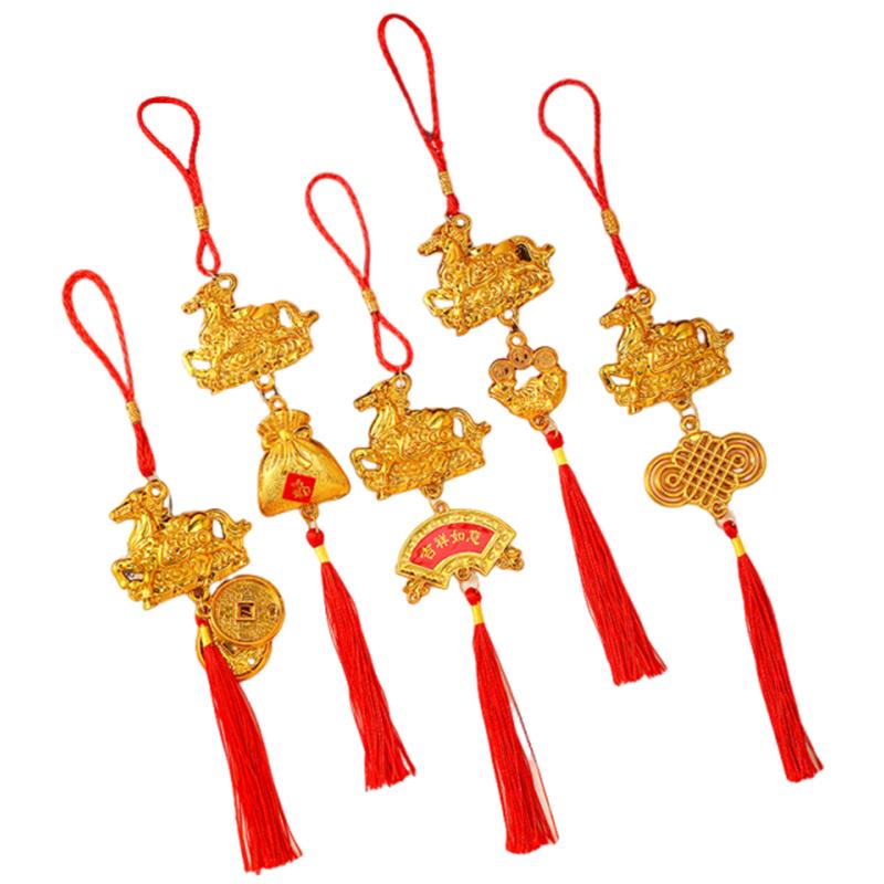 1/8Pcs 2026 Year Of The Horse Wall Hanging Ornament Chinese New Year Lucky Decor Accessory Housewarming Small Pendant Gift
