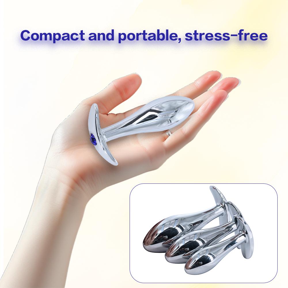 Metal Anal Plug P-Spot Stimulator - Prostate Massager Butt Plug Wearable Sex Toy for Men & Women