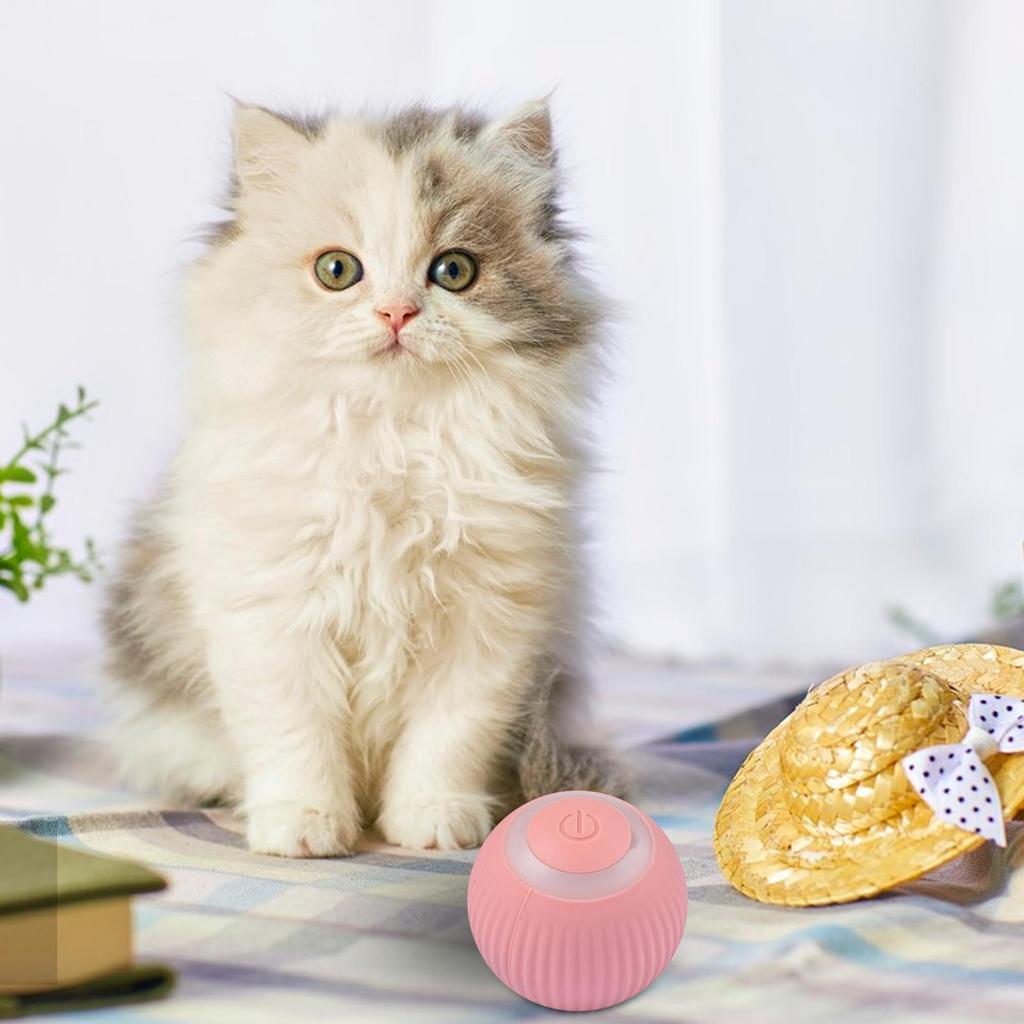 Smart Rolling Ball Cat Toy Smart Moving Cat Ball Indoor Play Pet Hunting Stimulation Toy 360-degree Rotation For Home Garden