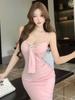 With Accessory Chest Pads, High-end Diamond-encrusted Fashionable and Sexy Suspender Dress, Pure Slim-fitting Hip-wrap Skirt