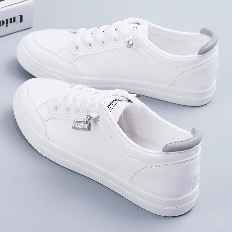 Women's White Mesh Casual Sneakers - Spring/Summer Breathable Thick-Soled Versatile Shoes