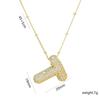 Elegante Collana con Ciondolo Alfabeto in Oro 18 Carati Placcato Zircone