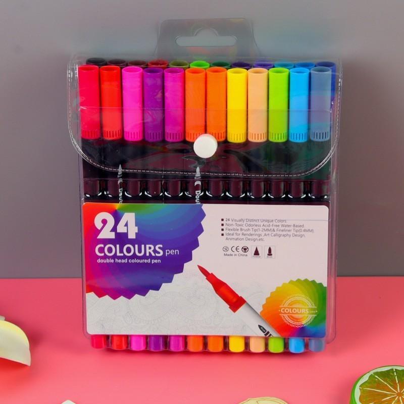 Watercolor Pens - 12-color, 24-color, 36-color Water-soluble Soft-head Pens, Children's Doodling and Painting Art Double-head Watercolor Pens