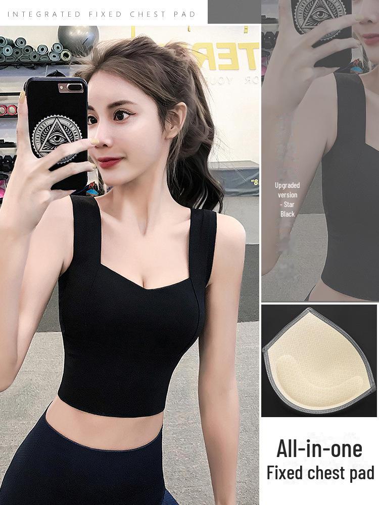 

Женский быстросохнущий спортивный бюстгальтер и жилет для бега - ударопрочное нижнее белье для йоги и фитнеса M