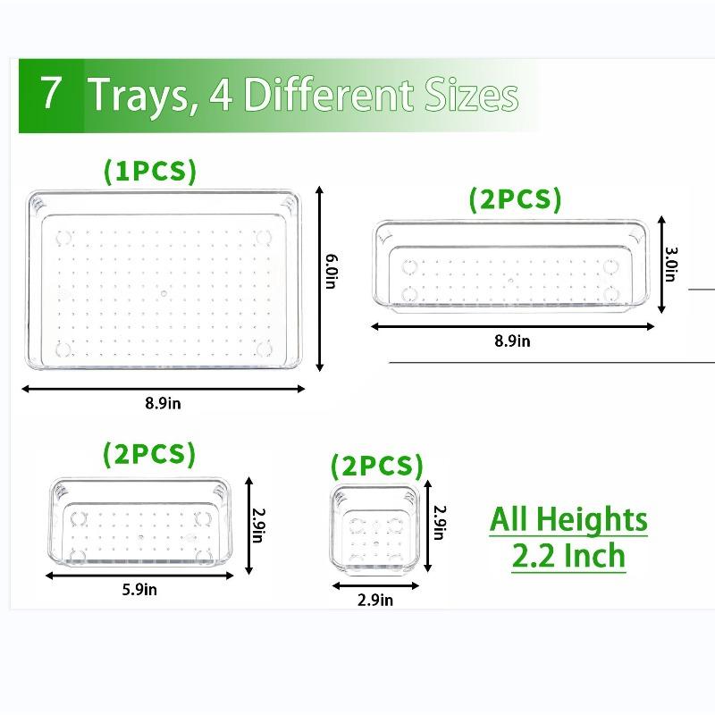Drawer Compartment Storage Box Combination Set, Transparent Plastic Dresser Sundries Tray, Household Multi-functional Sorting Box