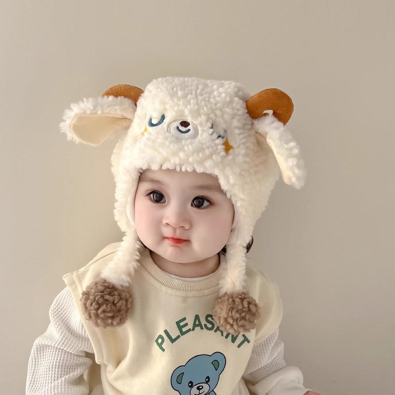 Exclusive Newcomer Offer: Cute Little Sheep Earflap Hat for Babies - Warm and Plush for Autumn/Winter