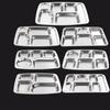 Huisiyuan Large 304 Stainless Steel 6-Compartment Divided Meal Tray