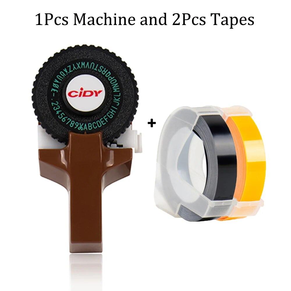 DIY Handhold Typewriter Embossing label maker machine lettering machine 2 Rolls Plastic tapes for Dymo 12965 1880 Motex E101