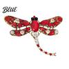 Brooch Electroplated Alloy Brooch Dragonfly Pin with Sparkling Rhinestones Inlaid