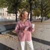 Herbst und Winter Neu Lockerer und Lässiger Stil Einfarbiger Langarm-Cardigan-Pullover für Damen