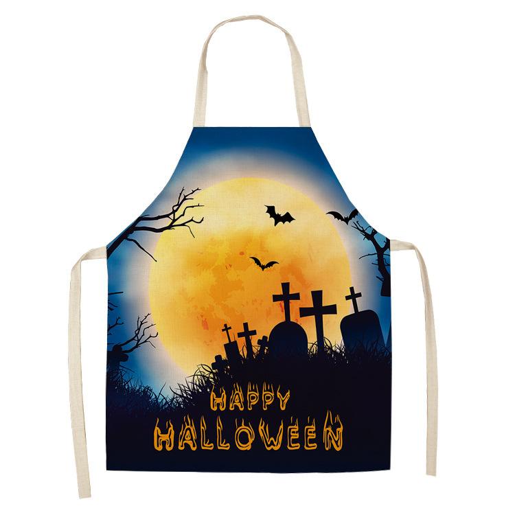 Halloween Apron Print Sleeveless Anime Kitchen Apron Cooking Dirty Waterproof