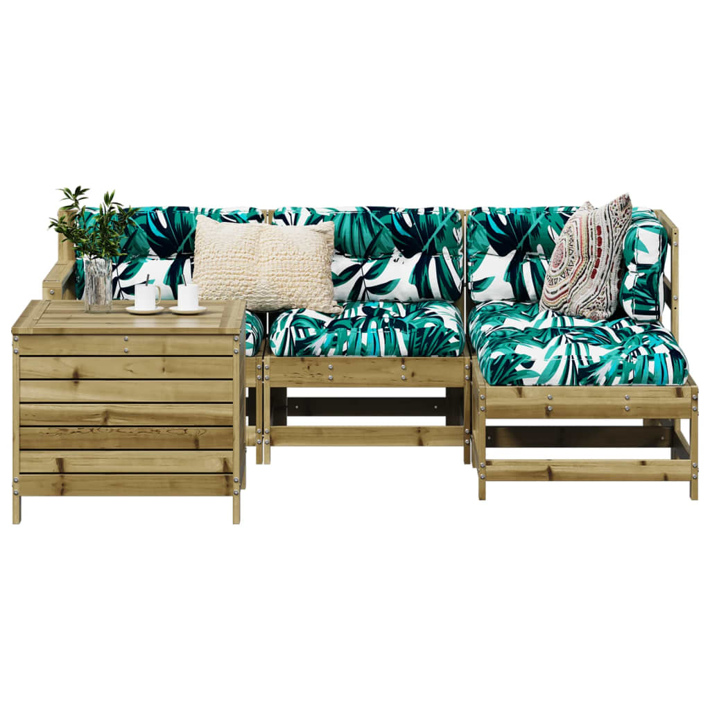 5 Piece Garden Sofa Set Pressure Treated Pine Wood