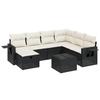 VidaXL Salon de Jardin avec Coussins 8 pcs, Canapés de Terrasse, Ensemble de Meubles de Patio, Mobilier d'Extérieur, Noir 3263842