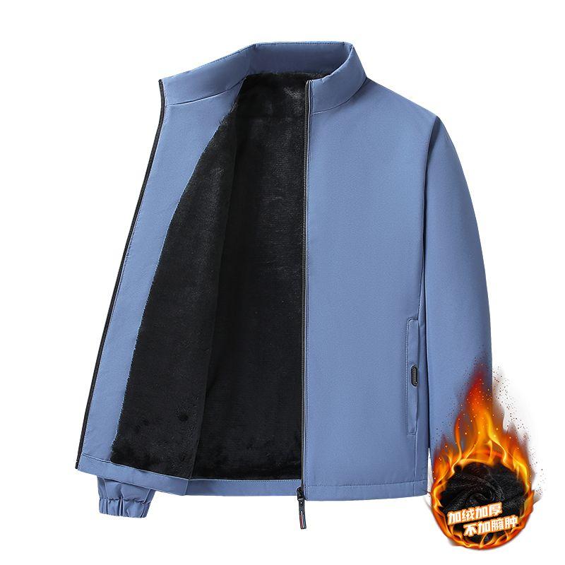 

Winter Men s Jacket Velvet Business Executive Casual Young Middle-aged Warm Outer Jacket L синій