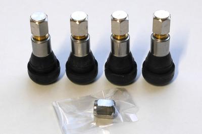 Pacific Industry .PACIFIC TR413S Jeu de manchons d'origine Lot de 4 (Comprend 1 bouchon de rechange) Valve Tubeless, Valve à clipser