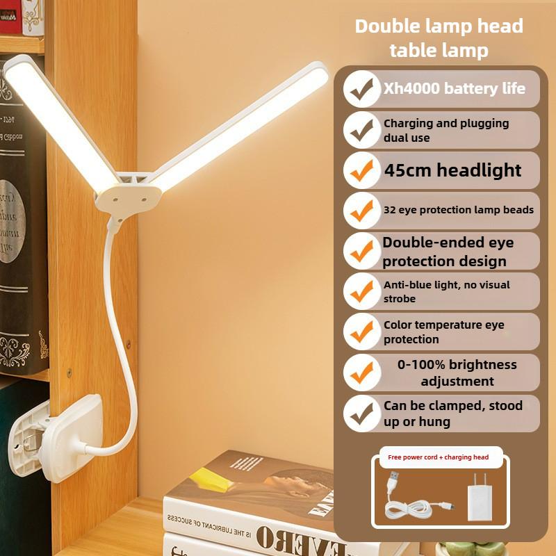 LED Clip-on Eye Protection Reading USB Charging Desk Lamp