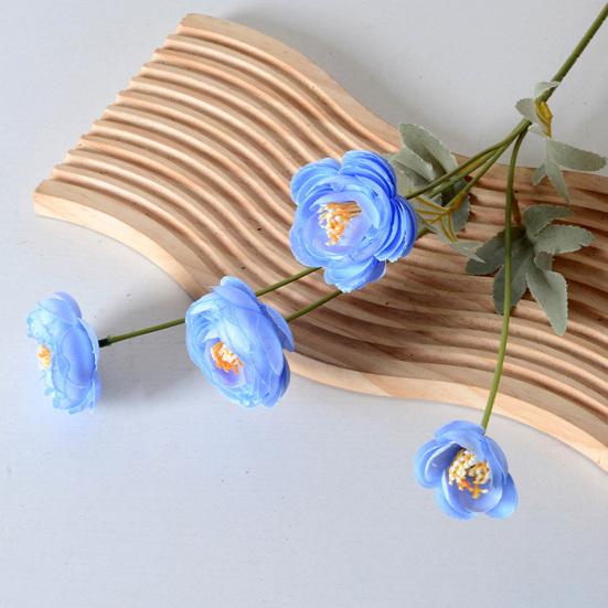 Künstliche Lulian Blume Faux Seide Ranunkel Blume mit Stiel 4 Köpfe Fake Ranunkel Arrangement für Zuhause Hochzeit Dekoration Tischmittelstück