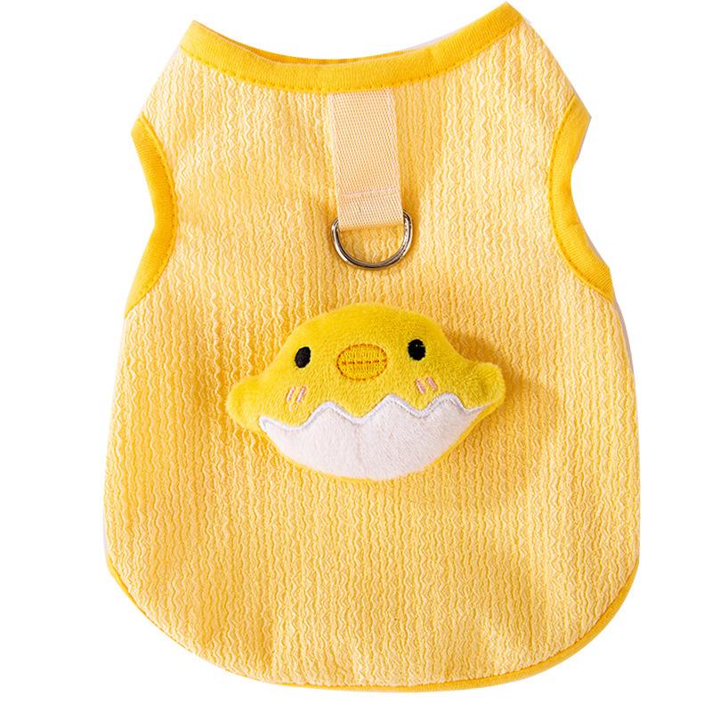 Dog clothes cute style three-dimensional chick traction vest thin breathable cat bipod teddy pet clothes