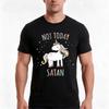 Not Today Satan Unicorn Tshirt Summer Casual Cotton Tee Oversized Streetwear Tops Vintage Graphic Print Unisex Unisex Unisex