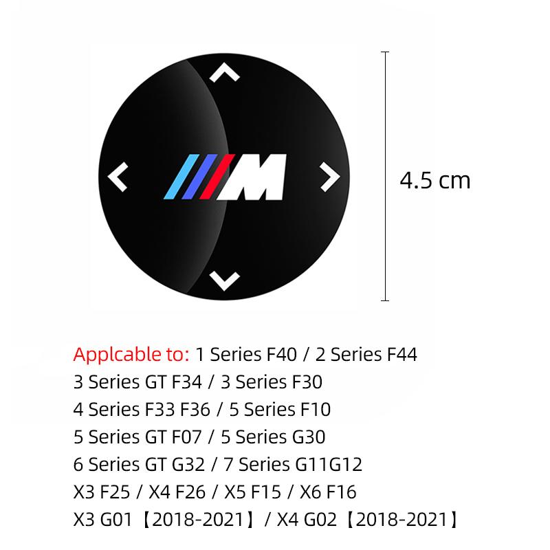 Car Multimedia Button Cover Trim Knob Sticker For BMW M Power M3 M4 M5 G42 G30 G20 E39 E36 E87 E53 F44 F34 G23 G15 G16 X3 X4 X5