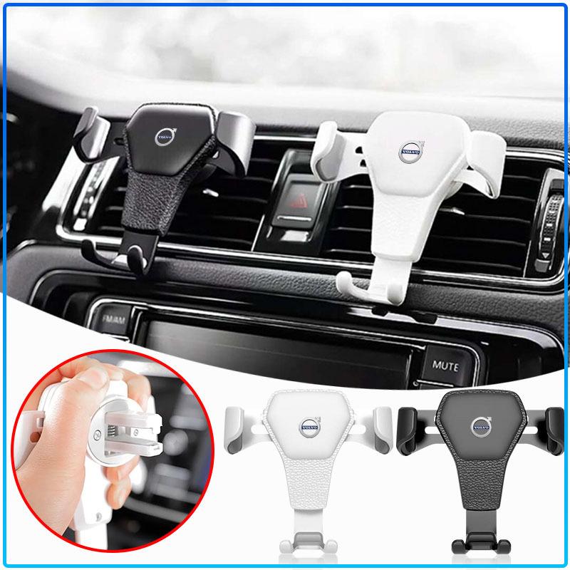 Car Badge Emblem Phone Holder Bracket Air Clip Mount Stand Accessories For Volvo 240 C70 S40 S50 S60 S70 S80 S90 V40 V50 V60 V90 XC40 XC60 XC90 Truck
