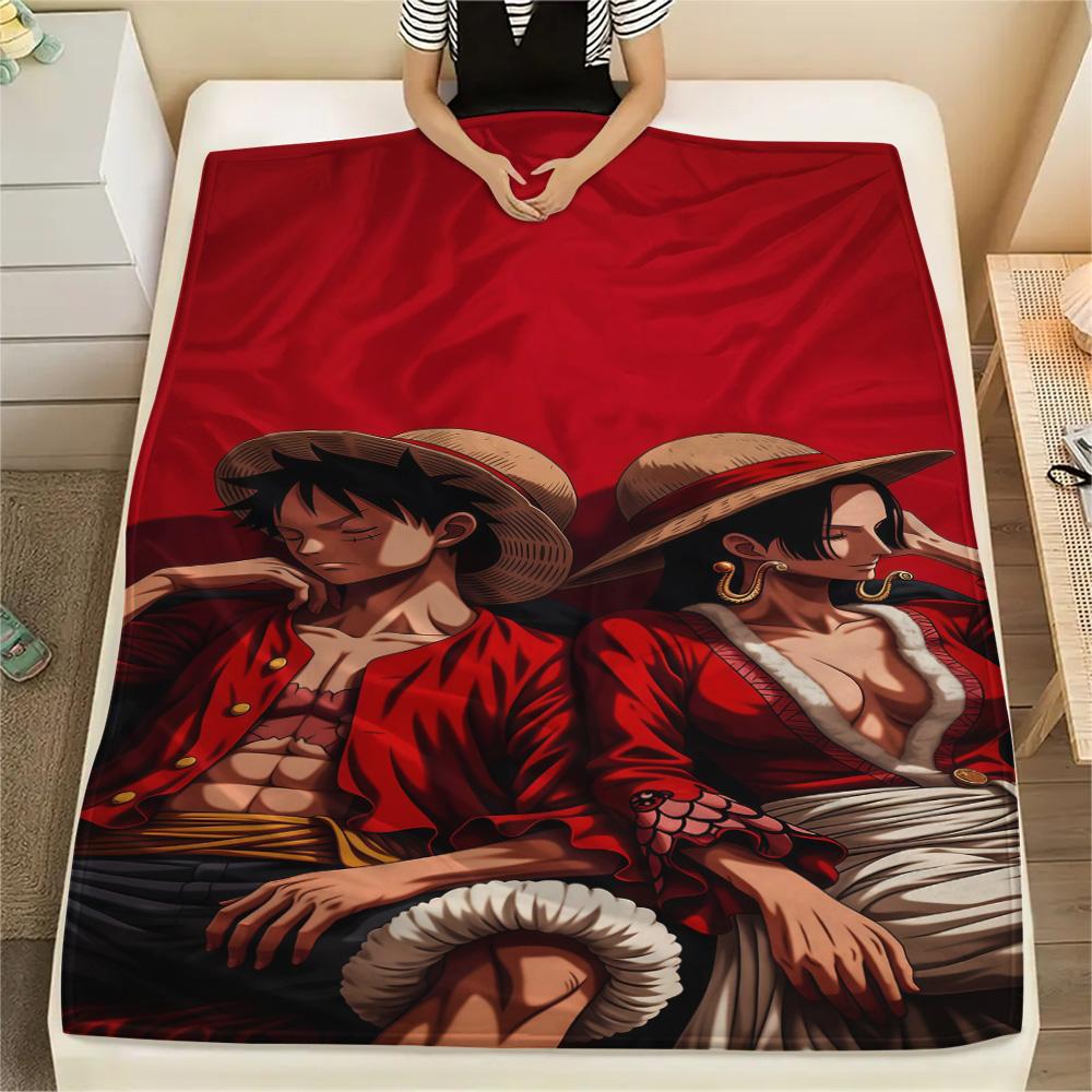 1PC Luffy D Patterned Flannel Blanket Suitable For All Seasons For Home Decor Warmth And Comfort Gifts Holiday Present
