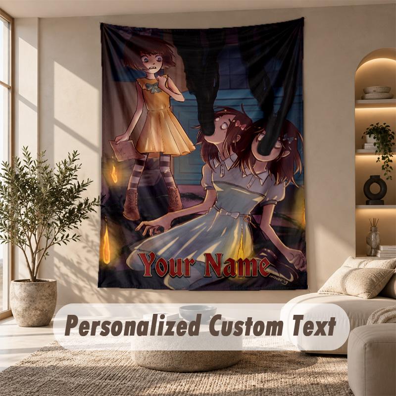 Tapestry Custom Name Text, Wall Hanging Tapestry Home Room DecorFran Bow