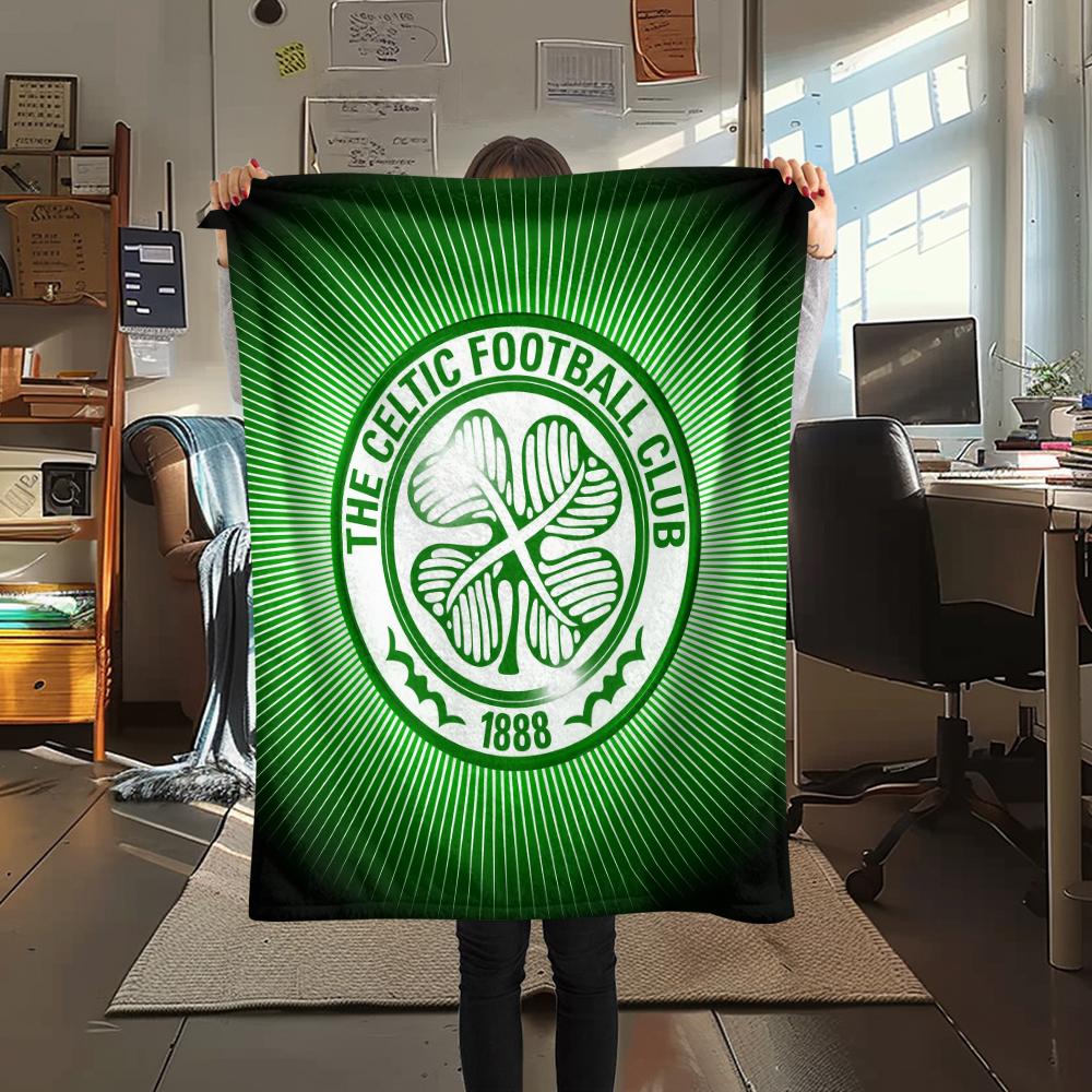 Celtic Football Club Emblem,pattern Flannel Blanket, High Quality Comfortable for All Seasons, Home Decor, Warmth and Comfort, Perfect for Gifts.