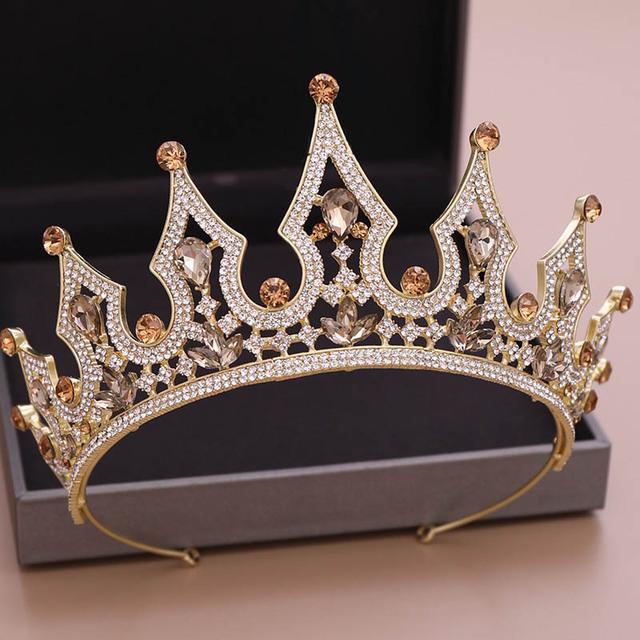 Verkauf Gold/Silber Farbe Strass Crown Tiaras Braut Braut Hochzeit Haar Schmuck Prinzessin Frauen Geburtstag Party Headwear