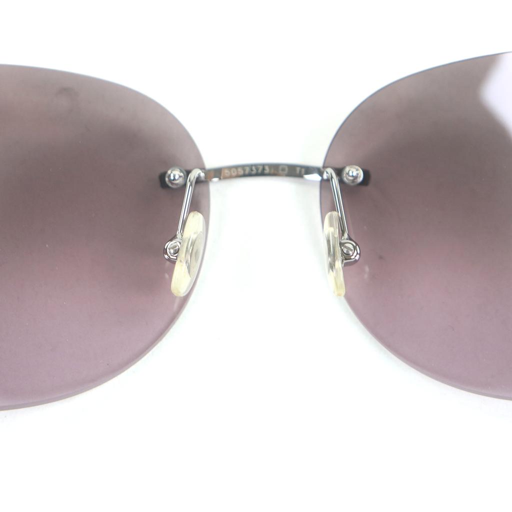 Great Cartier Sunglasses PANTHERE De Cartier Two Point Gunmetal Purple Used