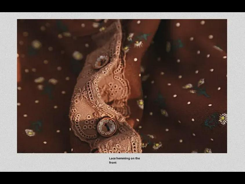 Vestido Maxi Retro Floral con Encaje de Otoño 2024: Adelgazante, Estilo Holgado Forestal