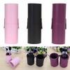 Portable Makeup Brushes Round Pen Holder Cosmetic Case Leather Cup Brush Holder Storage Tube